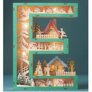 Anthropologie Winter Wonderland Light-Up Monogram Letter E | NEW